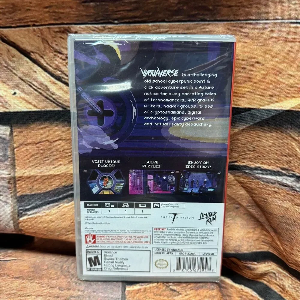 VirtuaVerse Nintendo Switch Limited Run Games LRG Cyberpunk Brand New Sealed